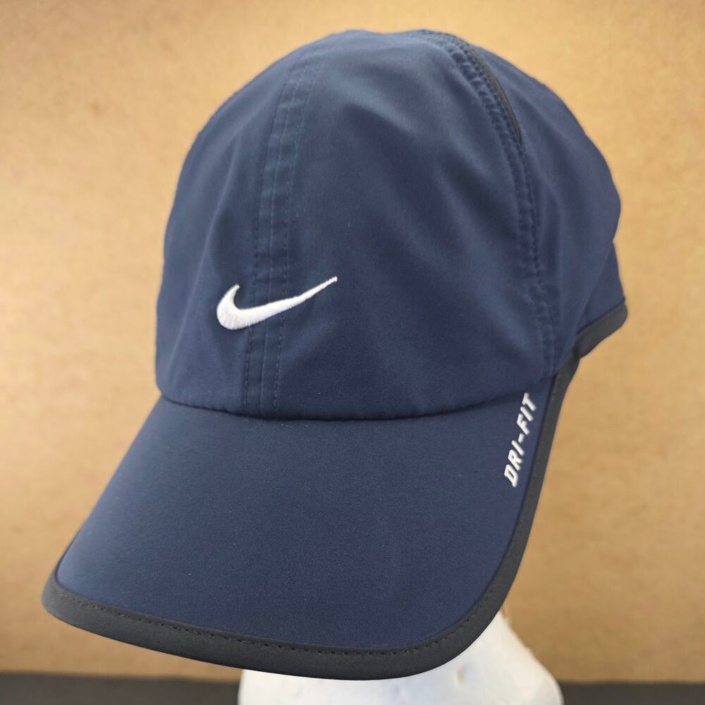 Nike Dri-FIT Featherlight Cap - Navy Blue with White Swoosh